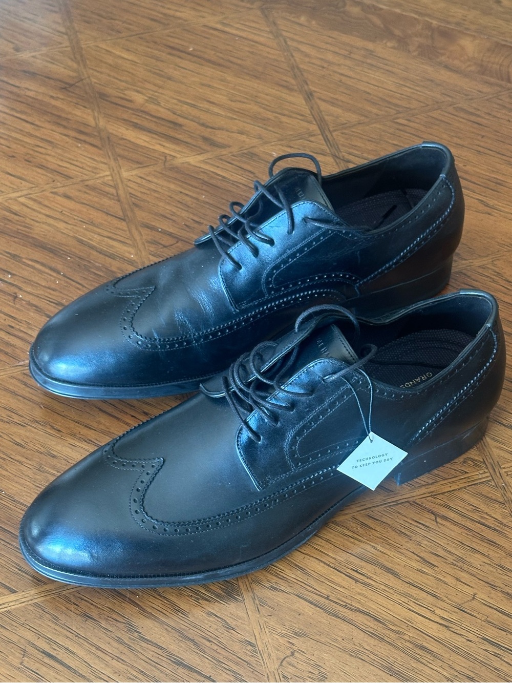 Cole Haan Black Leather Wingtip Oxfords (12M//NWT)